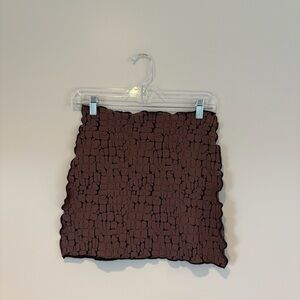Haystacks Elegant Textured Mini Skirt in Rich Brown